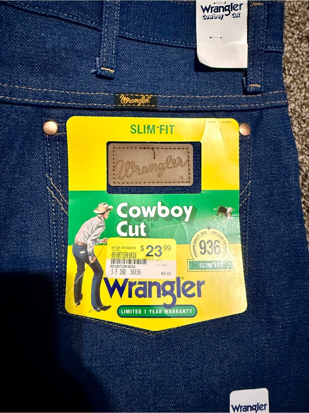 Wrangler Slim-Fit Cowboy Cut Jeans - Dark Blue